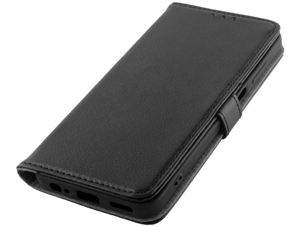 Synthetic Leather Wallet Case with Stand for Nokia G60 - Black