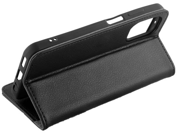 Synthetic Leather Wallet Case with Stand for Nokia G60 - Black