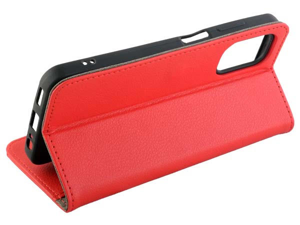 Synthetic Leather Wallet Case with Stand for Nokia G60 - Red