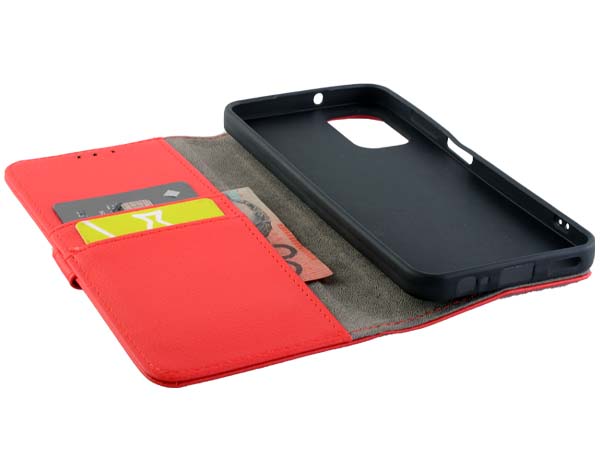 Synthetic Leather Wallet Case with Stand for Nokia G60 - Red