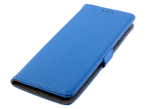 Synthetic Leather Wallet Case with Stand for Motorola Edge 30 Fusion - Blue