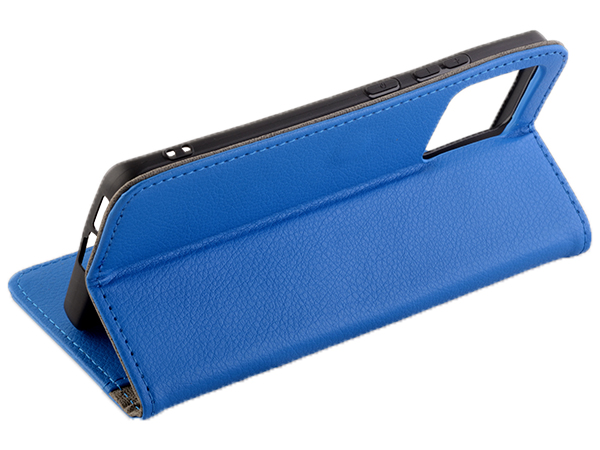 Synthetic Leather Wallet Case with Stand for Motorola Edge 30 Fusion - Blue