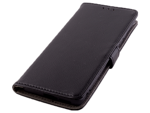Synthetic Leather Wallet Case with Stand for Motorola Edge 30 Fusion - Black
