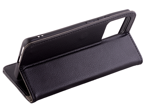 Synthetic Leather Wallet Case with Stand for Motorola Edge 30 Fusion - Black