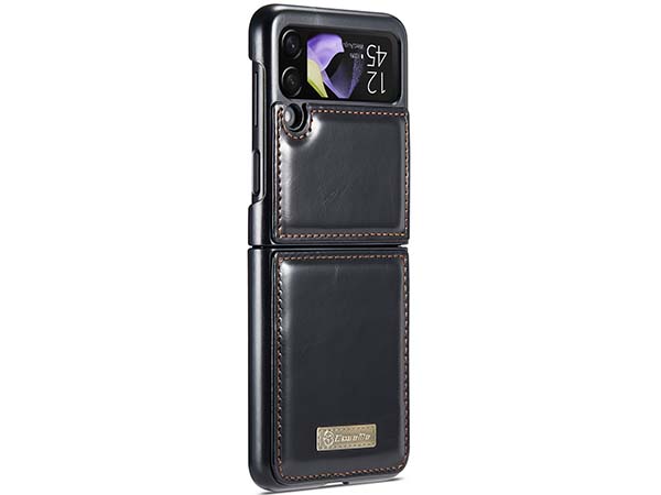 CaseMe Slim Synthetic Leather Case for Samsung Galaxy Z Flip4 - Black