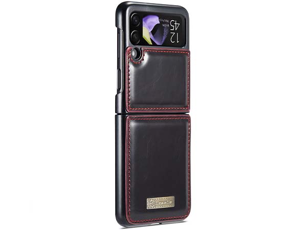 CaseMe Slim Synthetic Leather Case for Samsung Galaxy Z Flip4 - Burgundy
