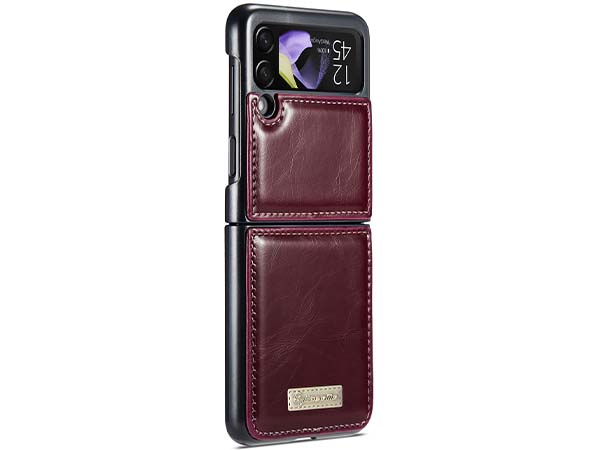 CaseMe Slim Synthetic Leather Case for Samsung Galaxy Z Flip4 - Dark Pink