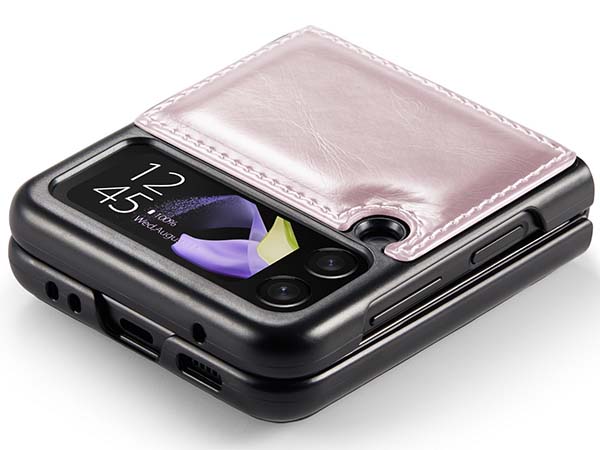CaseMe Slim Synthetic Leather Case for Samsung Galaxy Z Flip4 - Light Pink