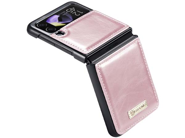 CaseMe Slim Synthetic Leather Case for Samsung Galaxy Z Flip4 - Light Pink