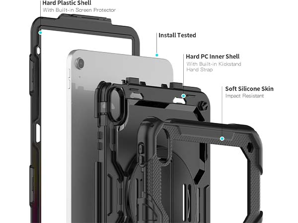 Rugged Impact Case for iPad 10th Gen 10.9 (2022) - Classic Black