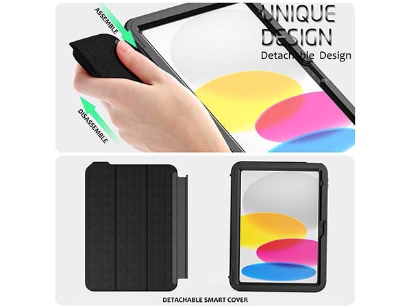 Impact Case with Detachable Cover for iPad 10th Gen 10.9 (2022) - Black