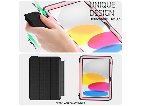 Impact Case with Detachable Cover for iPad 10th Gen 10.9 (2022) - Pink/Black