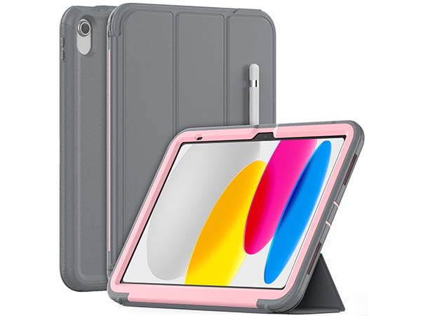 Impact Case with Detachable Cover for iPad 10th Gen 10.9 (2022) - Pink/Grey Impact Case