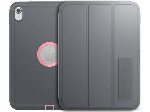 Impact Case with Detachable Cover for iPad 10th Gen 10.9 (2022) - Pink/Grey