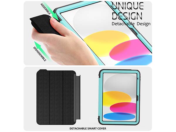Impact Case with Detachable Cover for iPad 10th Gen 10.9 (2022) - Sky Blue/Black