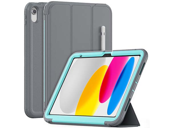 Impact Case with Detachable Cover for iPad 10th Gen 10.9 (2022) - Sky Blue/Grey Impact Case