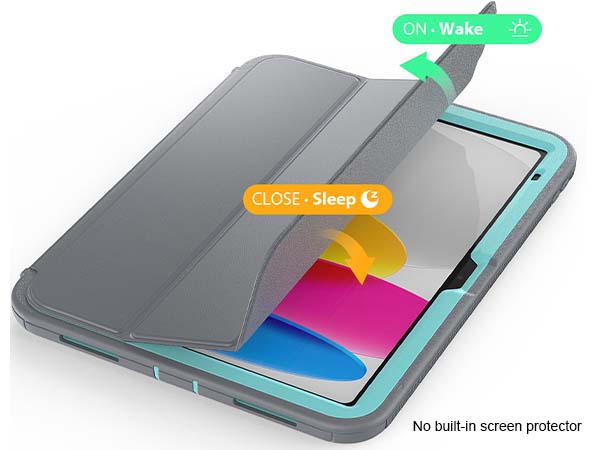 Impact Case with Detachable Cover for iPad 10th Gen 10.9 (2022) - Sky Blue/Grey