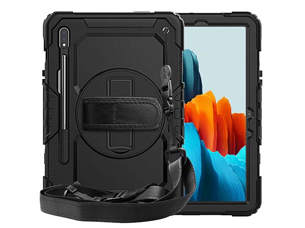Rugged Impact Case with Strap for Samsung Galaxy Tab S7 - Classic Black Impact Case