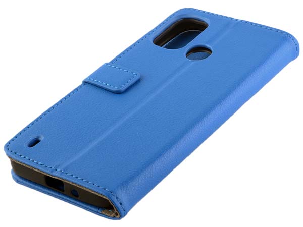 Synthetic Leather Wallet Case with Stand for Nokia G11 Plus - Blue Leather Wallet Case