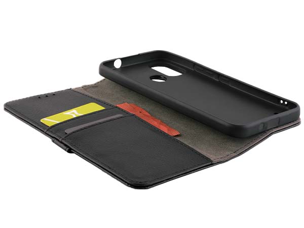 Synthetic Leather Wallet Case with Stand for Nokia G11 Plus - Black