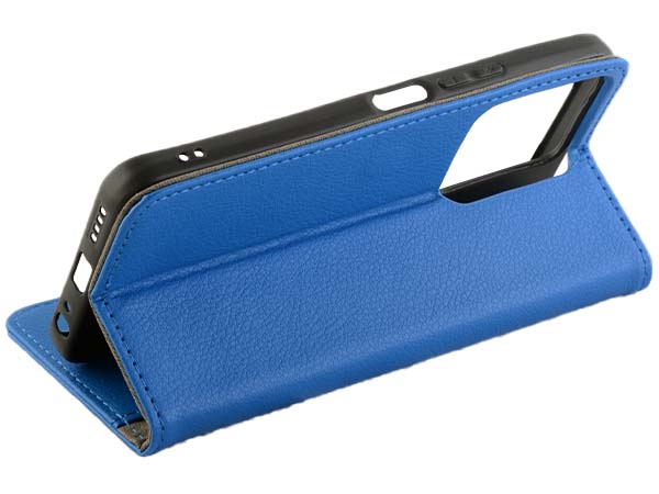 Synthetic Leather Wallet Case with Stand for vivo Y22s - Blue