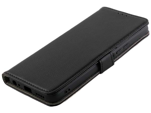 Synthetic Leather Wallet Case with Stand for vivo Y22s - Black