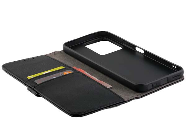 Synthetic Leather Wallet Case with Stand for vivo Y22s - Black
