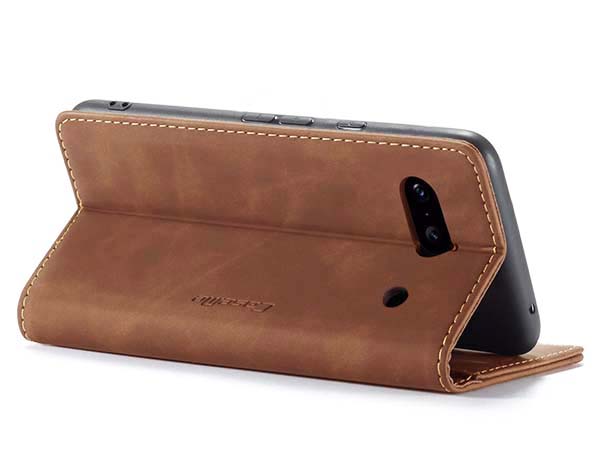 CaseMe Slim Synthetic Leather Wallet Case with Stand for Google Pixel 6a - Tan