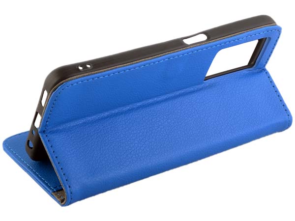 Synthetic Leather Wallet Case with Stand for OPPO A57 (2022) - Blue