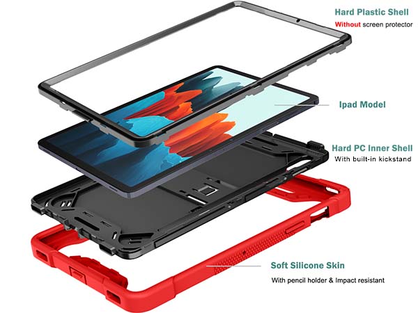 Impact Case for the Samsung Galaxy Tab S7 - Red/Black