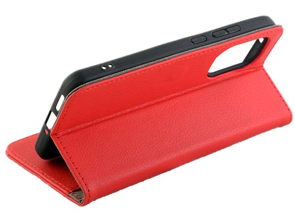 Synthetic Leather Wallet Case with Stand for Nokia X30 - Red