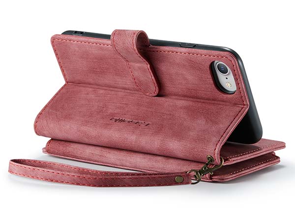 CaseMe Synthetic Leather Wallet Case with Zipper Pocket for iPhone 6s/6 - Pink/Blush Leather Wallet Case