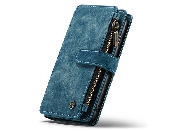 CaseMe Synthetic Leather Wallet Case with Zipper Pocket for iPhone 6s/6 - Teal