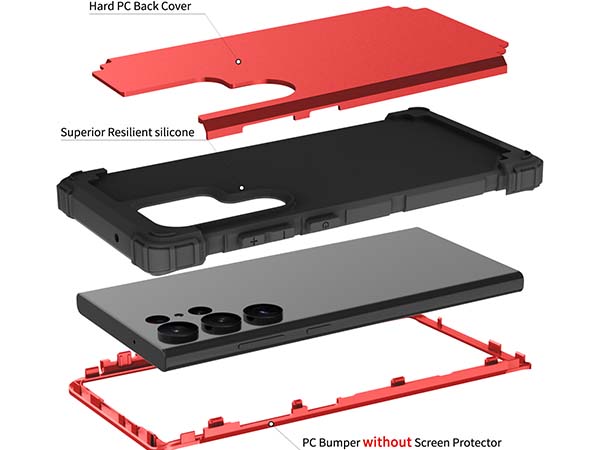 Defender Case for the Samsung Galaxy S23 Ultra - Red
