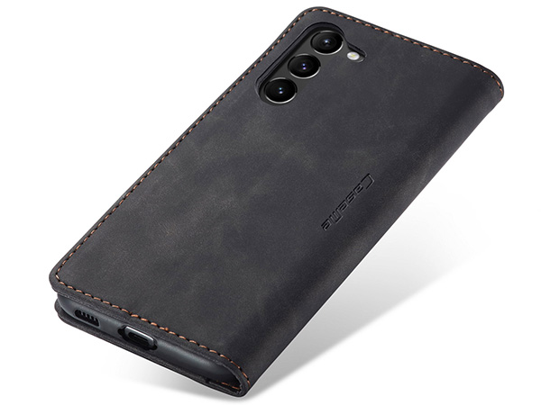 CaseMe Slim Synthetic Leather Wallet Case with Stand for Samsung Galaxy S23 - Charcoal