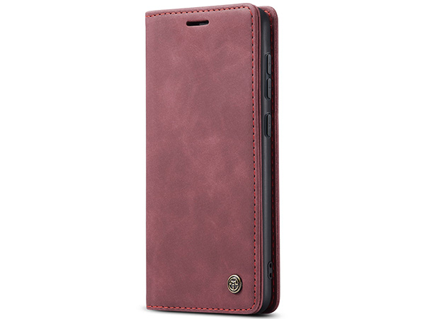 CaseMe Slim Synthetic Leather Wallet Case with Stand for Samsung Galaxy S23 - Burgundy
