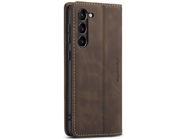CaseMe Slim Synthetic Leather Wallet Case with Stand for Samsung Galaxy S23 - Chocolate