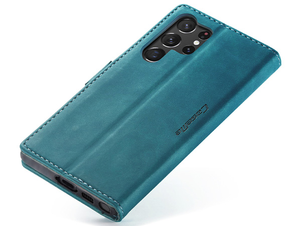 CaseMe Slim Synthetic Leather Wallet Case with Stand for Samsung Galaxy S23 Ultra - Teal