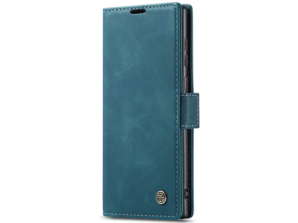 CaseMe Slim Synthetic Leather Wallet Case with Stand for Samsung Galaxy S23 Ultra - Teal