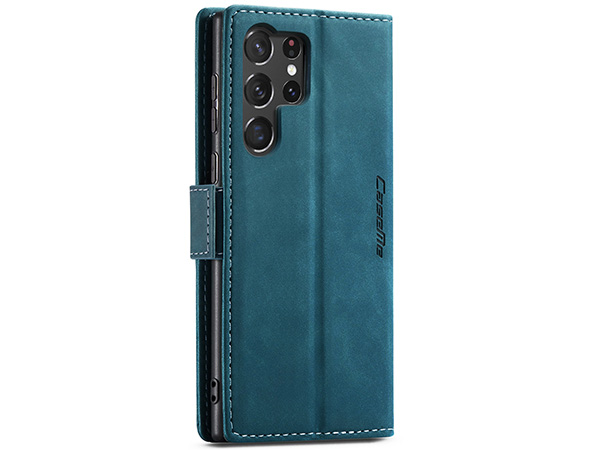 CaseMe Slim Synthetic Leather Wallet Case with Stand for Samsung Galaxy S23 Ultra - Teal