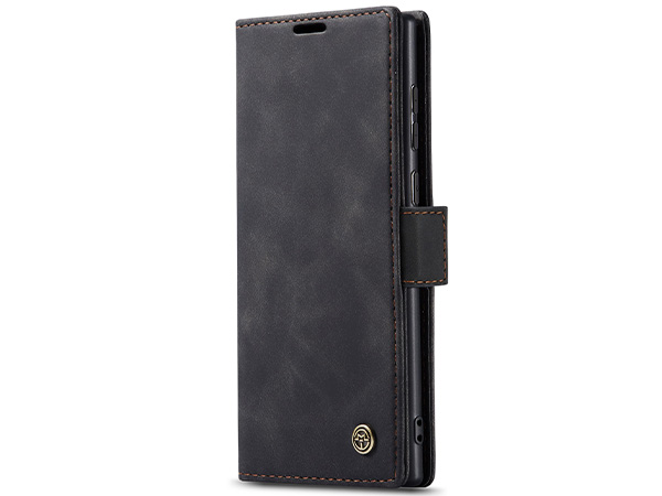 CaseMe Slim Synthetic Leather Wallet Case with Stand for Samsung Galaxy S23 Ultra - Charcoal