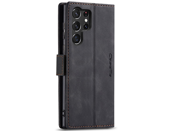 CaseMe Slim Synthetic Leather Wallet Case with Stand for Samsung Galaxy S23 Ultra - Charcoal