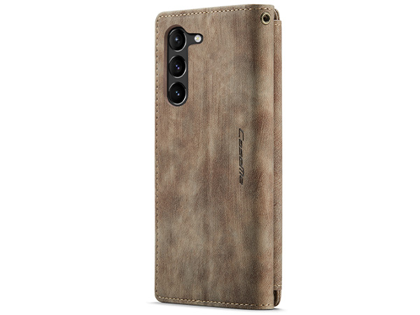 CaseMe Synthetic Leather Wallet Case with Zipper Pocket for Samsung Galaxy S23+ - Desert Taupe