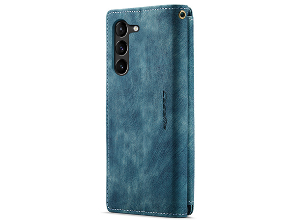 CaseMe Synthetic Leather Wallet Case with Zipper Pocket for Samsung Galaxy S23+ - Teal