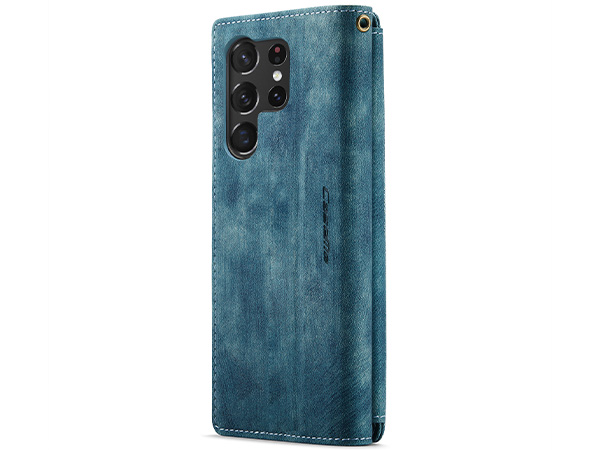 CaseMe Synthetic Leather Wallet Case with Zipper Pocket for Samsung Galaxy S23 Ultra - Teal