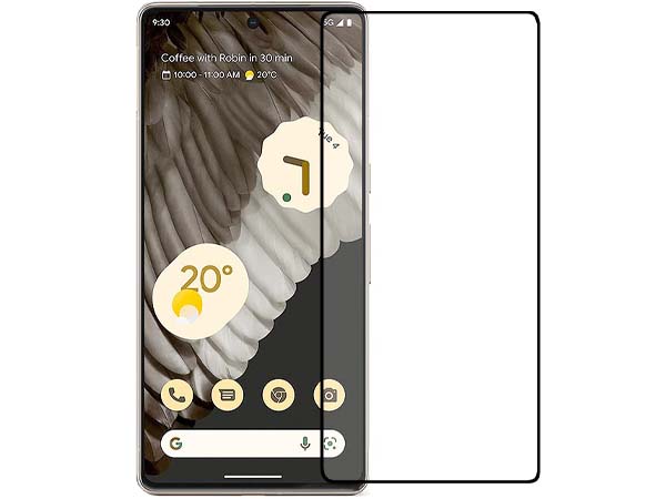 Curved Glass Screen Protector with Full Adhesive for Google Pixel 7 Pro - Black/Clear Screen Protector