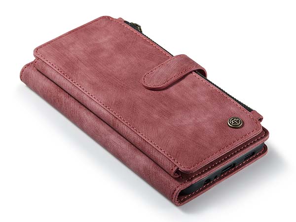 CaseMe Synthetic Leather Wallet Case with Zipper Pocket for Samsung Galaxy A04s - Blush