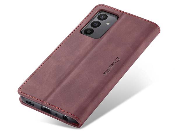 CaseMe Slim Synthetic Leather Wallet Case with Stand for Samsung Galaxy A04s - Burgundy