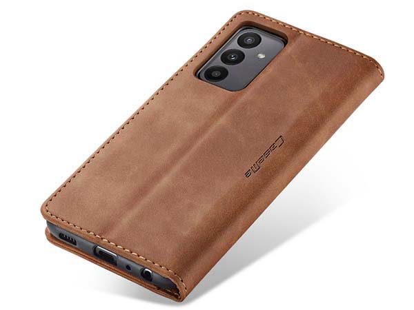 CaseMe Slim Synthetic Leather Wallet Case with Stand for Samsung Galaxy A04s - Tan