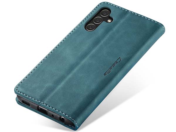 CaseMe Slim Synthetic Leather Wallet Case with Stand for Samsung Galaxy A14 - Teal